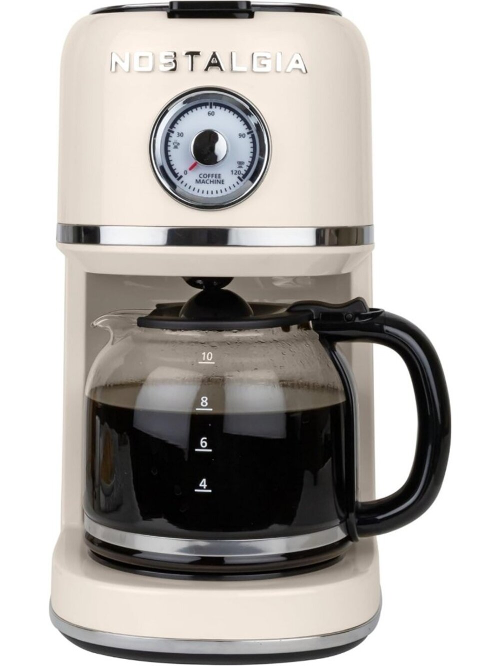 Classic Retro 10-Cup Coffee Maker in Cream - Vintage Style, Easy Brew, Kitchen